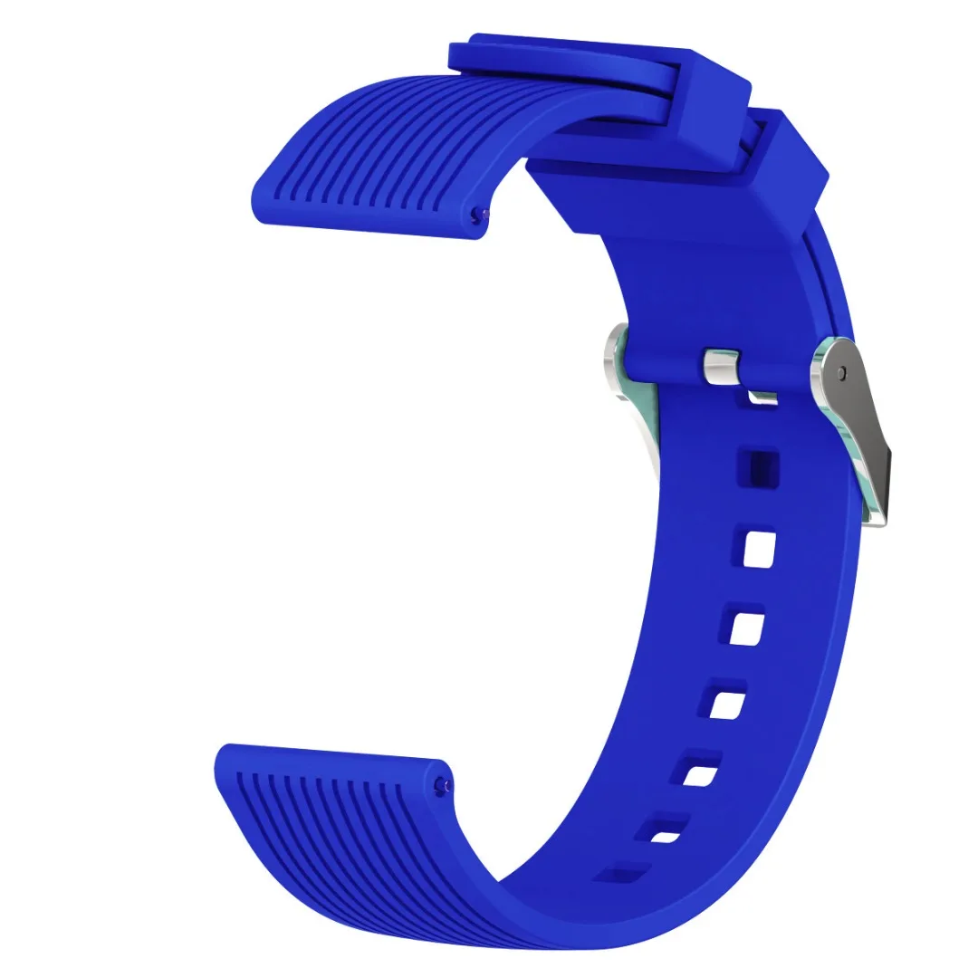 Candy Color 20MM Silicone Sport Watchband for Samsung Galaxy Watch Metal Buckle Striped Replacement Strap for SM-R810 42MM Gear2
