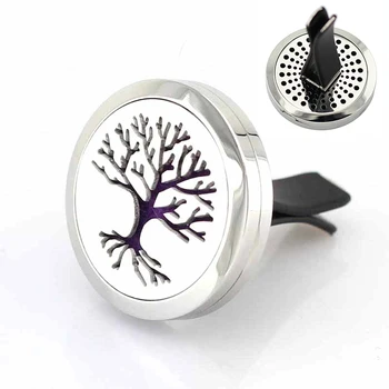 

30mm Stainless Steel Tree of Life Home Car Essential Oil Diffuser Pendant Locket Clip