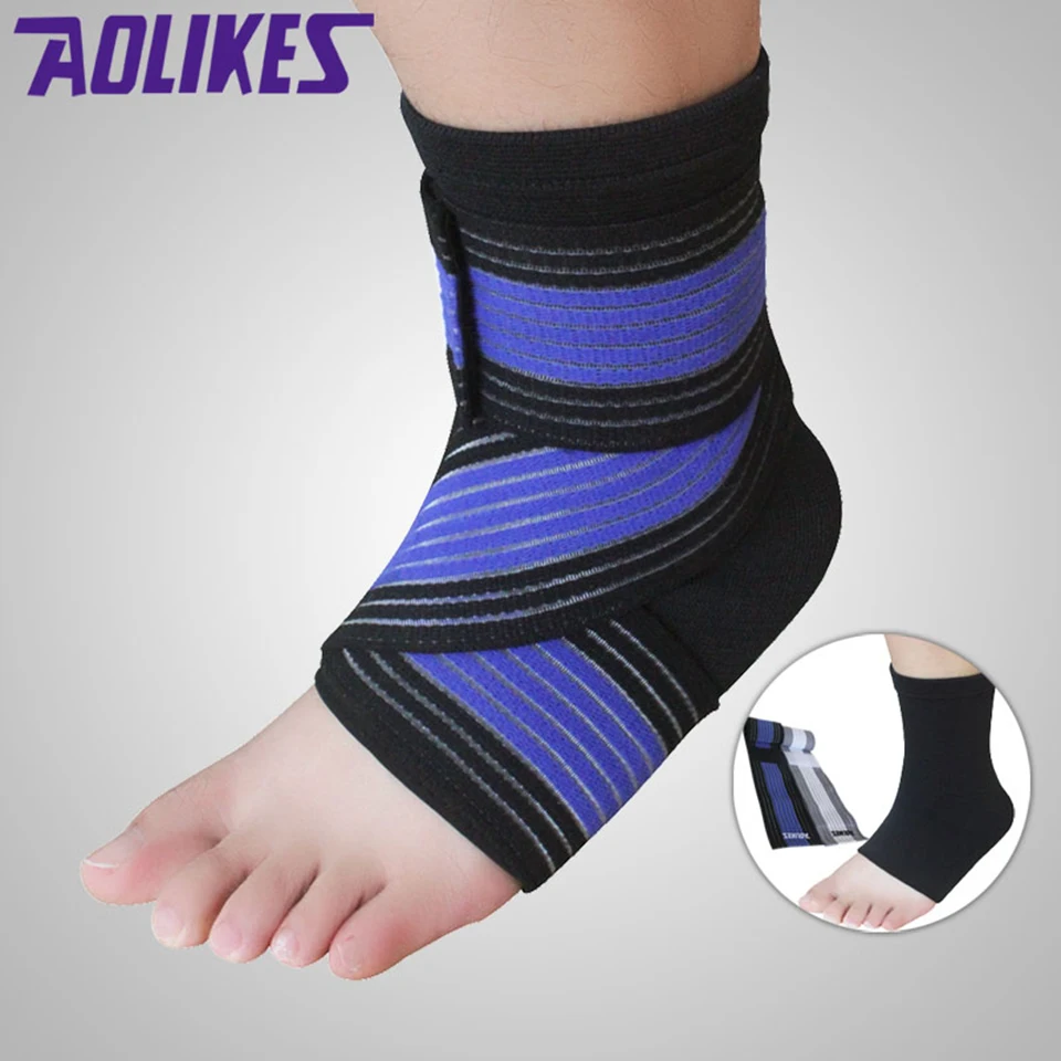 AOLIKES, 1 шт., эластичная Спортивная Повязка для поддержки лодыжки, для фитнеса бега баскетбола
