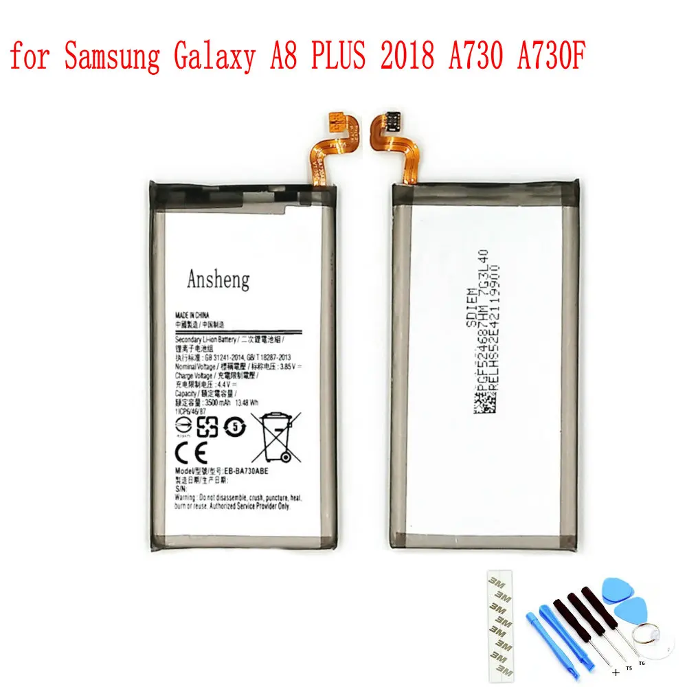 Оригинальный телефон Ansheng аккумулятор емкостью 3500 мАч для Samsung Galaxy A7 A730 A730X 2018 Edition
