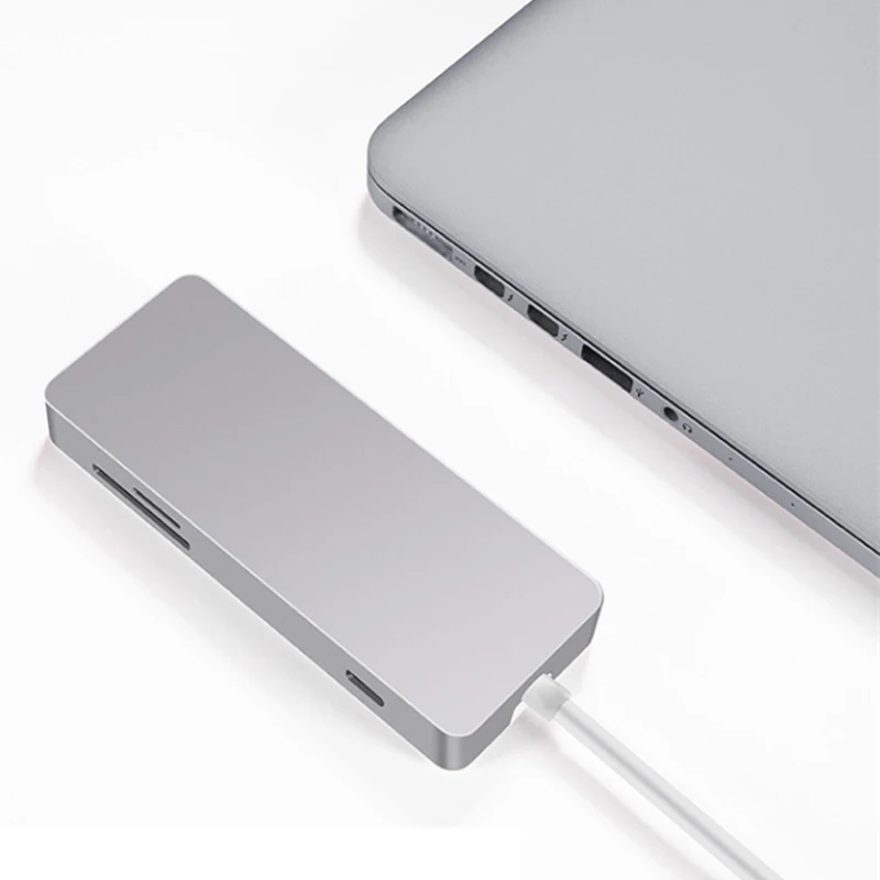 7 in 1 USB C phone laptop docking station USB 3.0 HDMI RJ45 SD Type-c USB hub Fealushon for laptop