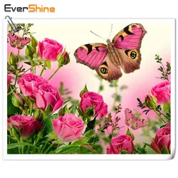 EverShine Алмазная Вышивка Цветы и бабочки мозаика комплект DIY алмазная живопись вышивка крестиком домашний декор ремесла