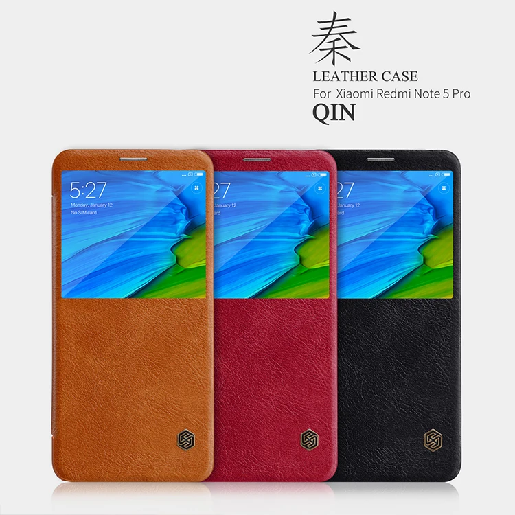 Для Xiaomi Redmi Note 5 Pro Чехол Nillkin Qin роскошный Флип кожаный чехол с умным окошком для Redmi Note 5 Prime чехол для телефона