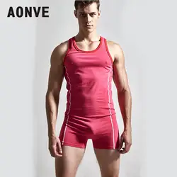 Aonve Для мужчин формочек тела Боди хлопок стрейч Shaperwear Bodyshaper комбинезон Hombre Спорт Тренажерный зал формирование Fajas жилет M-XL