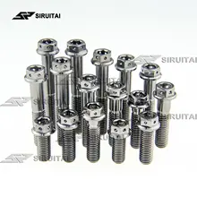 Titanium bolt GR5 flange head inside and outside hexagonal head M8x15mmM8x55mm motorcycle refitted bolt replacement scre repair