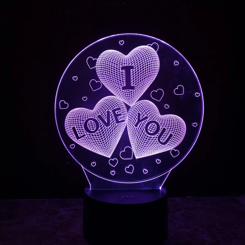 3D иллюзия RGB настольная лампа украшения ночные огни Сенсорная лампа детский спальный ночник Luminaria для стола Спальня любовник подарки