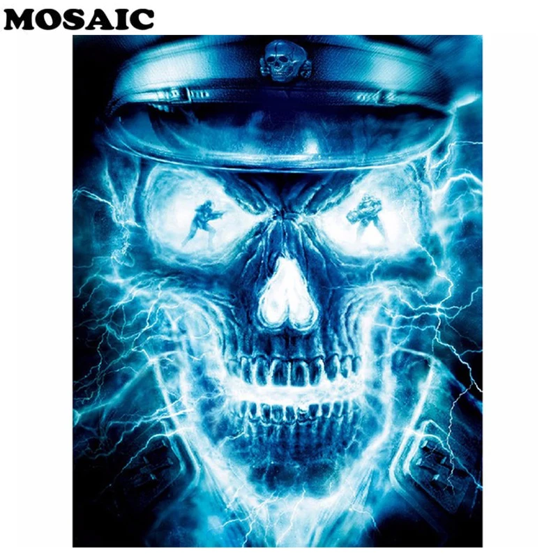 Full drill Diamond 5D DIY Painting&quotFluorescent Skull &quotEmbroidery Cross Stitch Rhinestone Mosaic Painting Decor gift | Дом и сад