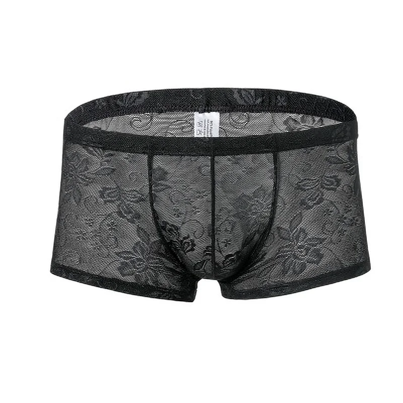 

Lace Panties Men's Underwear New Style Sexy and Transparent for Men's Short Breathable Ultra-thin Boxer