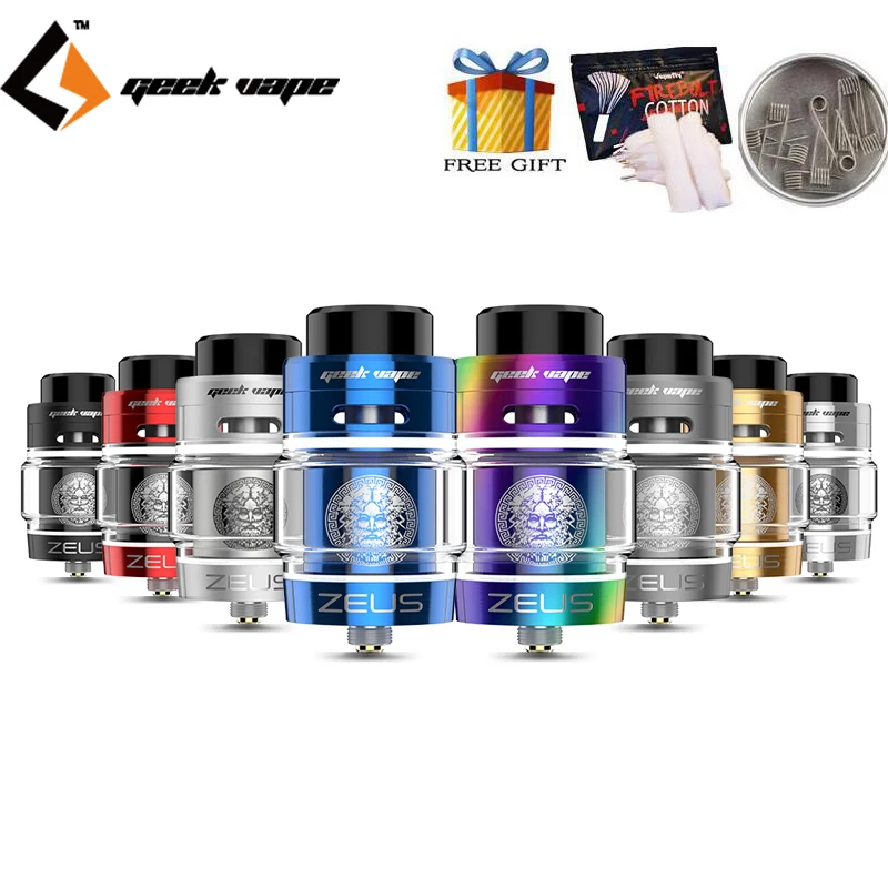 

New Color Geekvape Zeus Dual RTA Tank 4ML Electronic Cigarette Atomizer Support Single and Dual Coil Leak-Proof Top Airflow Vape
