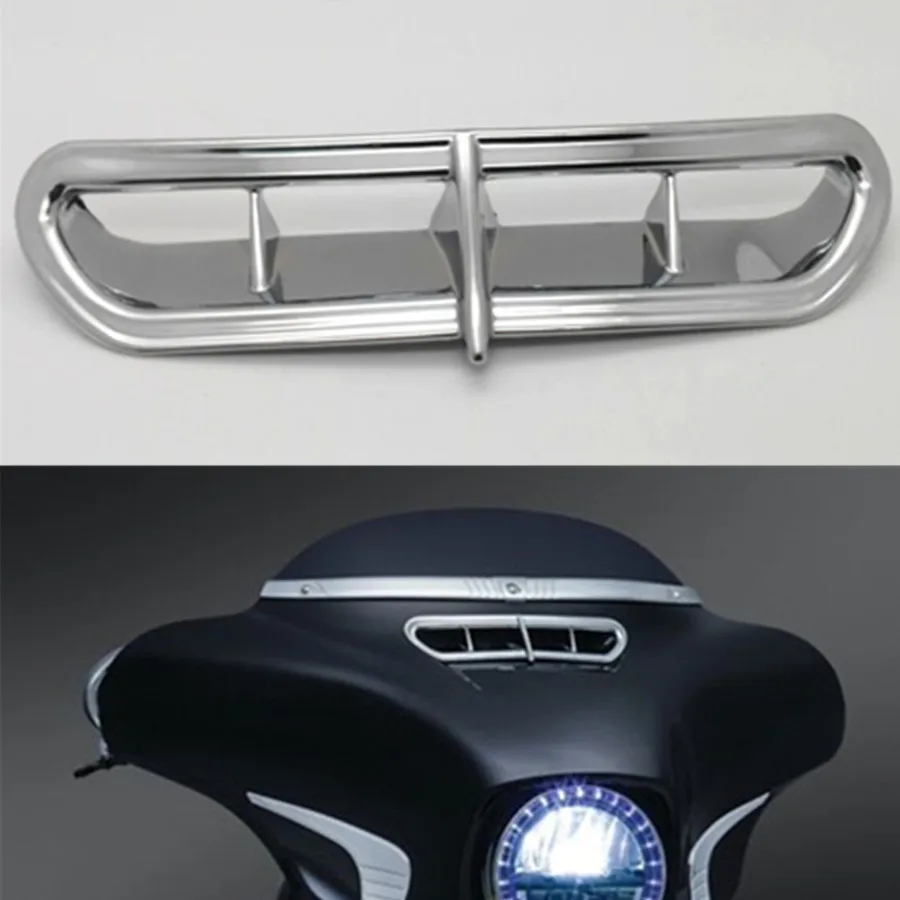 New Motorcycle Chrome Fairing Intake Vent Bezel Accent For Harley Touring Electra Street Glide