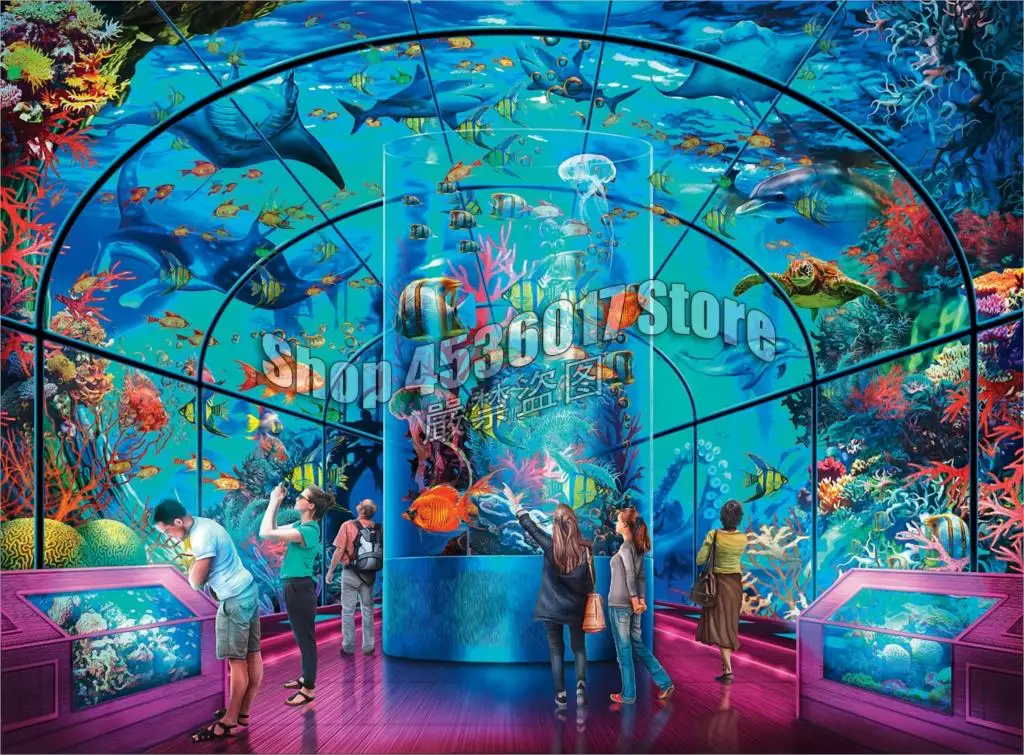 Full Square Diamond Embroidery Aquatic Exhibition Sea Life Diy Painting Cross Stitch Mosaic Sets Home Decorative | Дом и сад