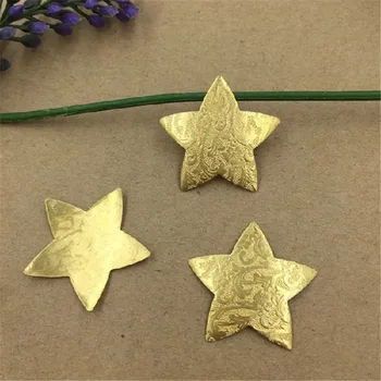 

50 PCS 28mm Fashion Copper 2 Colors Pentagram Connectors Decorative Pattern Charm For Jewelry Making