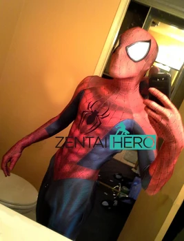 

Free Shipping DHL 2018 Amazing Newest Spiderman Costume 3D Printing Spider-man Superhero Costume Cosplay Spandex Zentai Bodysuit