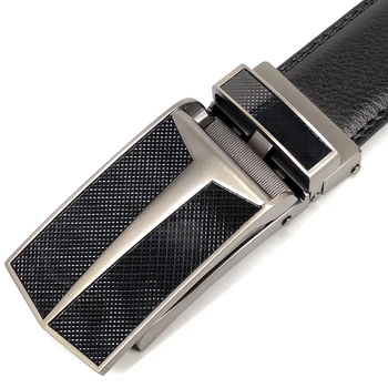 

2019 leather strap male automatic buckle belts for men authentic girdle belt black