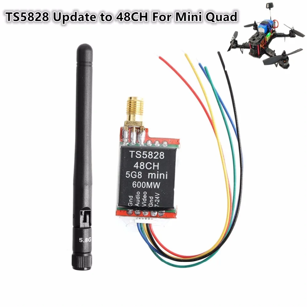 

TS5828 Video Sender Mini Wireless Video Transmitter Module 5.8GHz 600mW 48CH for Drone Camera QAV250 ZMR250 DJI gopro FPV Quadco