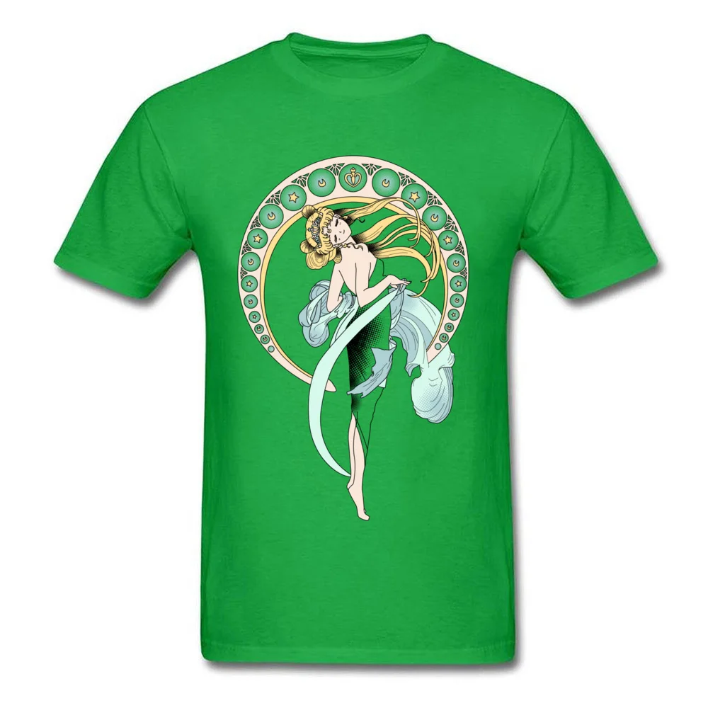 Sailor Moon NewArt T-shirts for Men Classic Father Day Tops T Shirt Short Sleeve 2018 Fashion Custom Tee Shirts Crew Neck Cotton Sailor Moon NewArt green