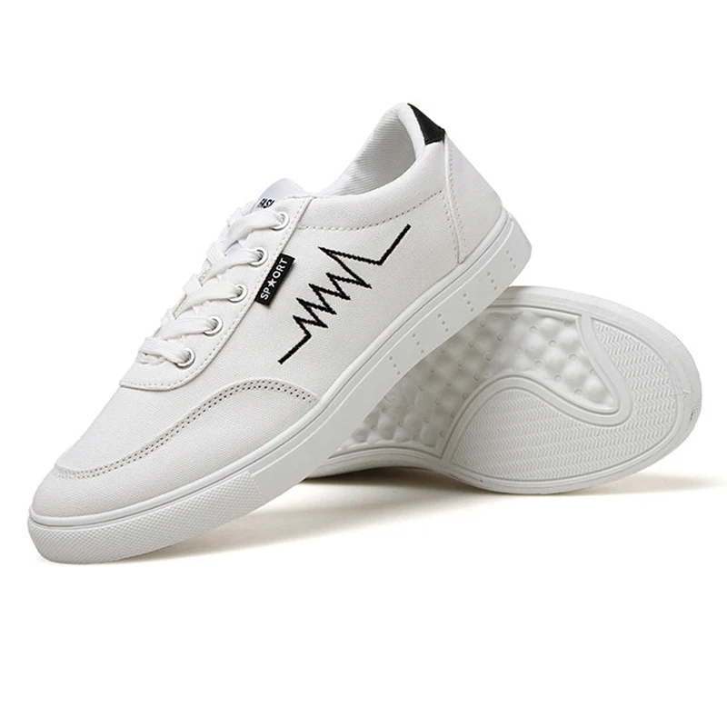 Breathable New 2016 Spring and Summer Canvas Lace Up Shoes Men Flat Shoes Men Casual Shoes Black White