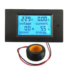 Medidor de tensão do voltímetro 260v 110v do amperímetro do medidor de potência do watt do volt de digitas 100a do lcd 80-220v