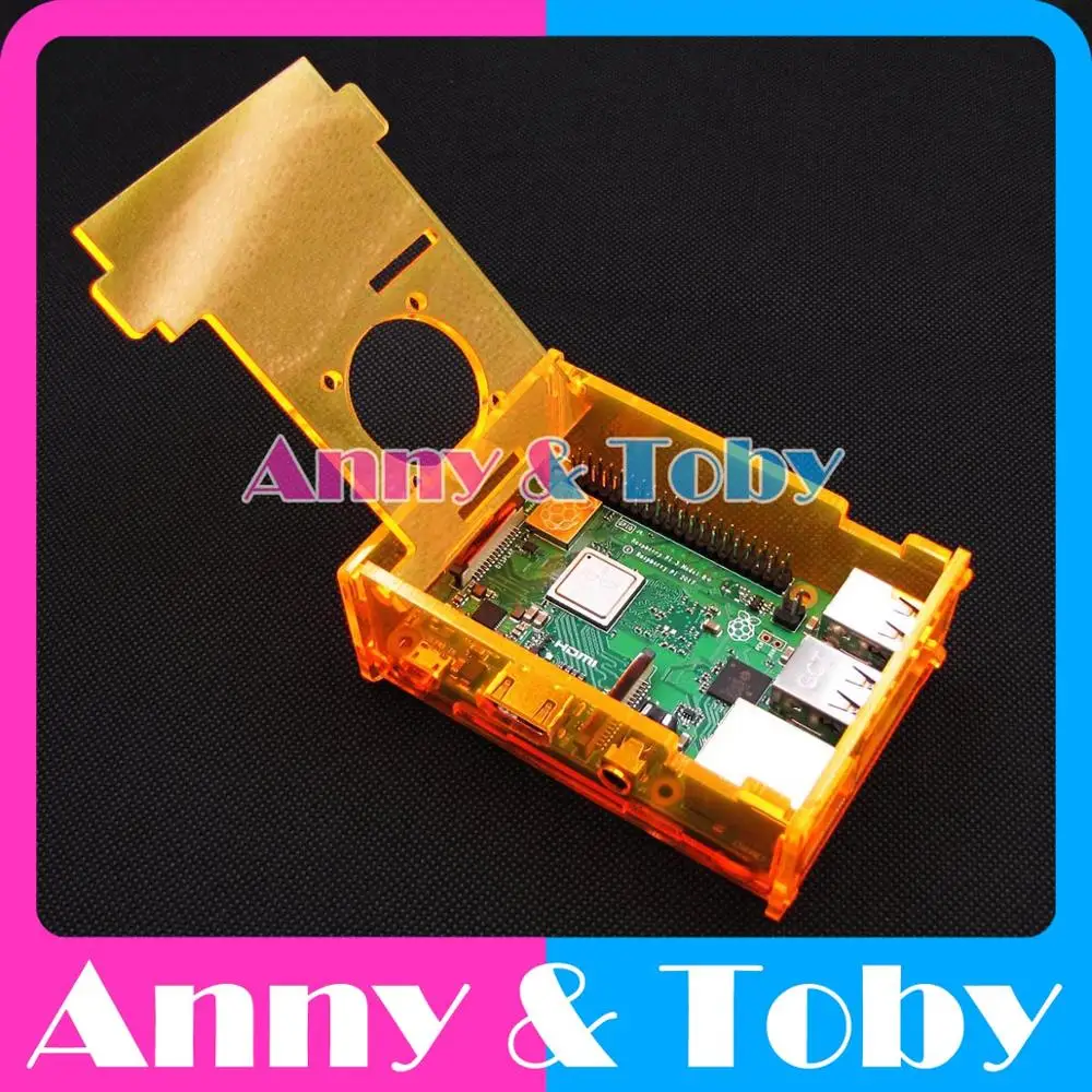 Модель B23: Raspberry PI 3B + plus оранжевый прозрачный акриловый чехол корпус для 2 B и