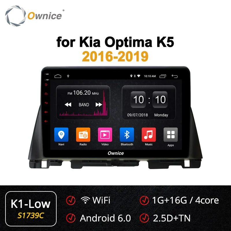 Ownice Octa Core 10,1 Android 9,0 K3 K5 K6 Автомобиль Радио DVD плеер для Kia K5 Оптима 2011 DSP 4 аппарат не привязан к оператору сотовой связи SPDIF 360 - Цвет: S1739 K1-Low