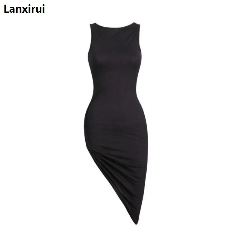 Lanxirui платье Новое высококачественное модное сексуальное БЕЗРУКАВНОЕ Бандажное обтягивающее черное платье вечернее платье женское Mar13