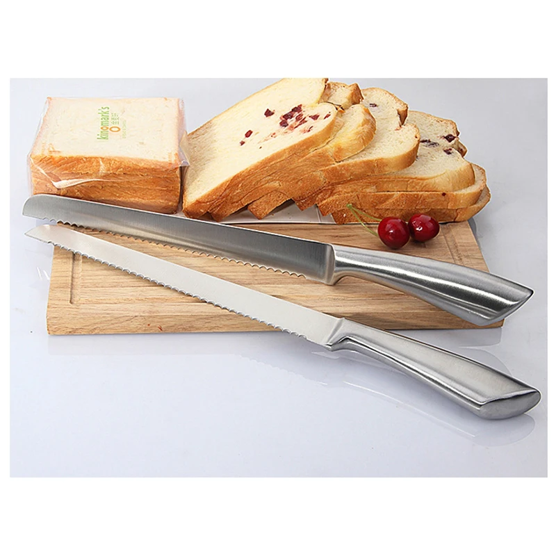 

1pcs 8inch Baking Tools bread knife Hollow Tooth cutter Stainless steel cake knife Serrated knife steel handle