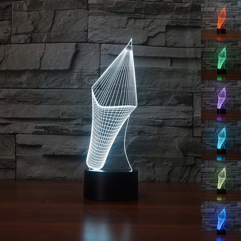 USB Novelty Light Pencil Optical Visual Lamp 7 Color Changing Pen shape