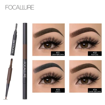 

HOT FOCALLURE Eyebrow Pencil 3 in 1 Auto Waterproof Eye Makeup Brow Shades Brush Powder Tint Long Lasting Eyebrow Pencil