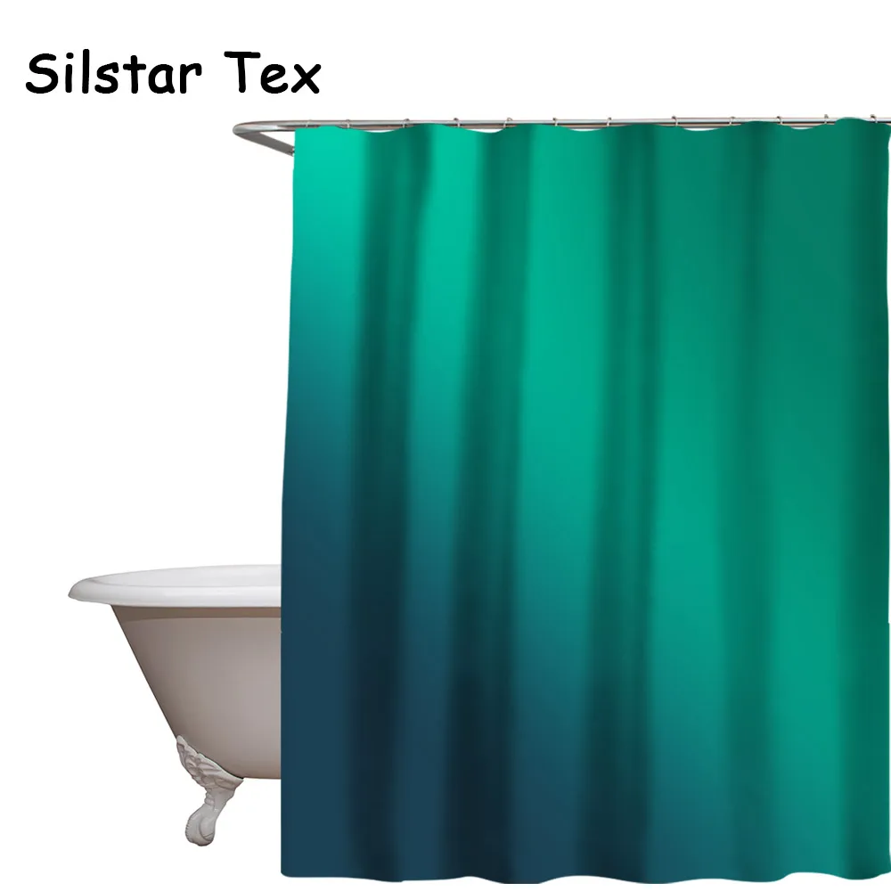 Silstar Tex Solid Change Color Shower Curtain Waterproof Bathroom
