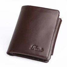 Mens Portefeuille De Luxe Marque Hommes En Cuir Véritable Court Brun Noir Titulaire de la Carte Portefeuilles Mâle Embrayage Porte-Monnaie Sac Carteira Cuzdan