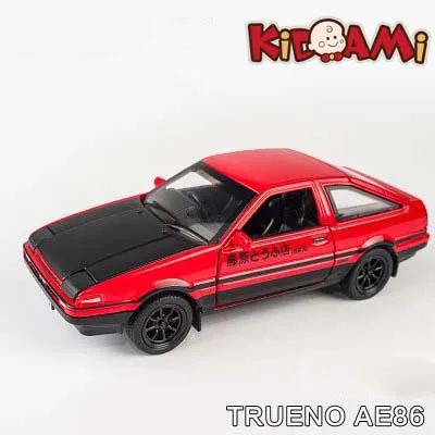 KIDAMI 1:28 Сплав оттягивающийся под давлением AE86 модель автомобиля MINIAUTO день детей Подарки Форсаж Miniatura звуковой светильник - Цвет: Red-black hood