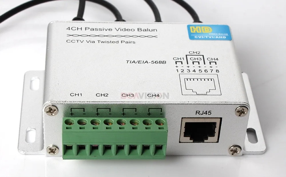 UTP 4Ch пассивный видео балун 4 канала CAT5 видеонаблюдения BNC Balun Поддержка 1080 P/720 P AHD, HDCVI, камера HDTV