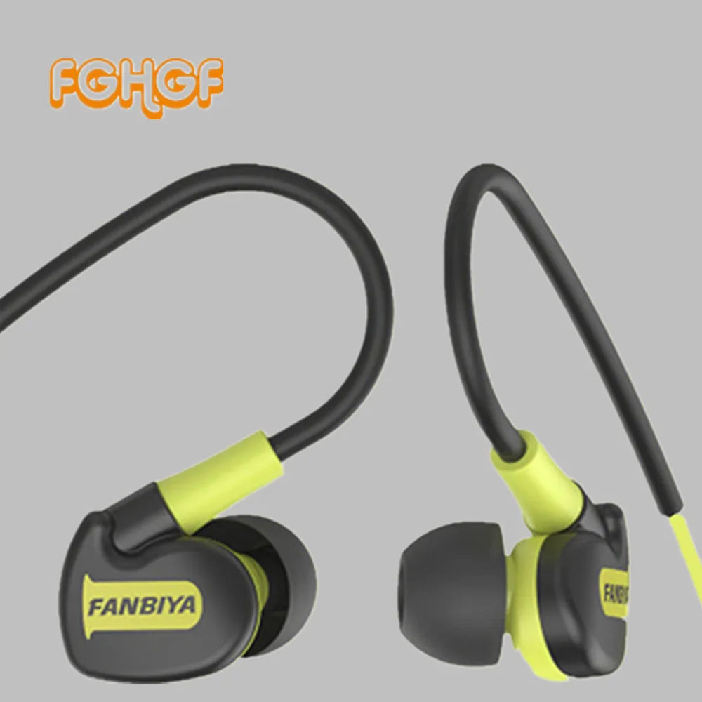 Waterproof IPX6 Wired earphones sport earbuds Super Bass Earphone Sport