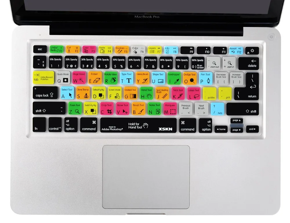 Xskn para Photoshop Teclas de Atalho Pele para Macbook Projeto Funcional Silicone Keyboard Cover Eua & Europa Versão Comum ps - Imagem 2