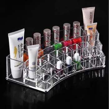 

Acrylic Makeup Organizer Transparent Desk Cosmetic Makeup Organiser Storage Box Lipstick Brush Holder Rack Jewelry Display Box
