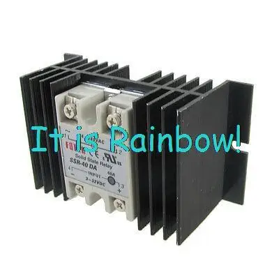 

Free Shipping Single Phase Solid State Relay 40A 3-32V DC 24-380V AC + Aluminum Heat Sink
