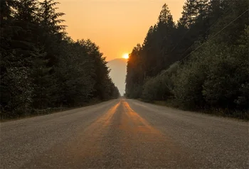 

Laeacco Dusk Sunset Road Way Mountain Scenic Photographic Backgrounds Customized Photography Backdrops For Photo Studio