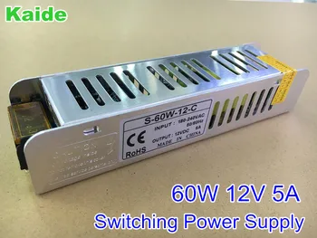 

60W 12V 5A elongated switching power supply transformer small volume led strip monitoring power supply
