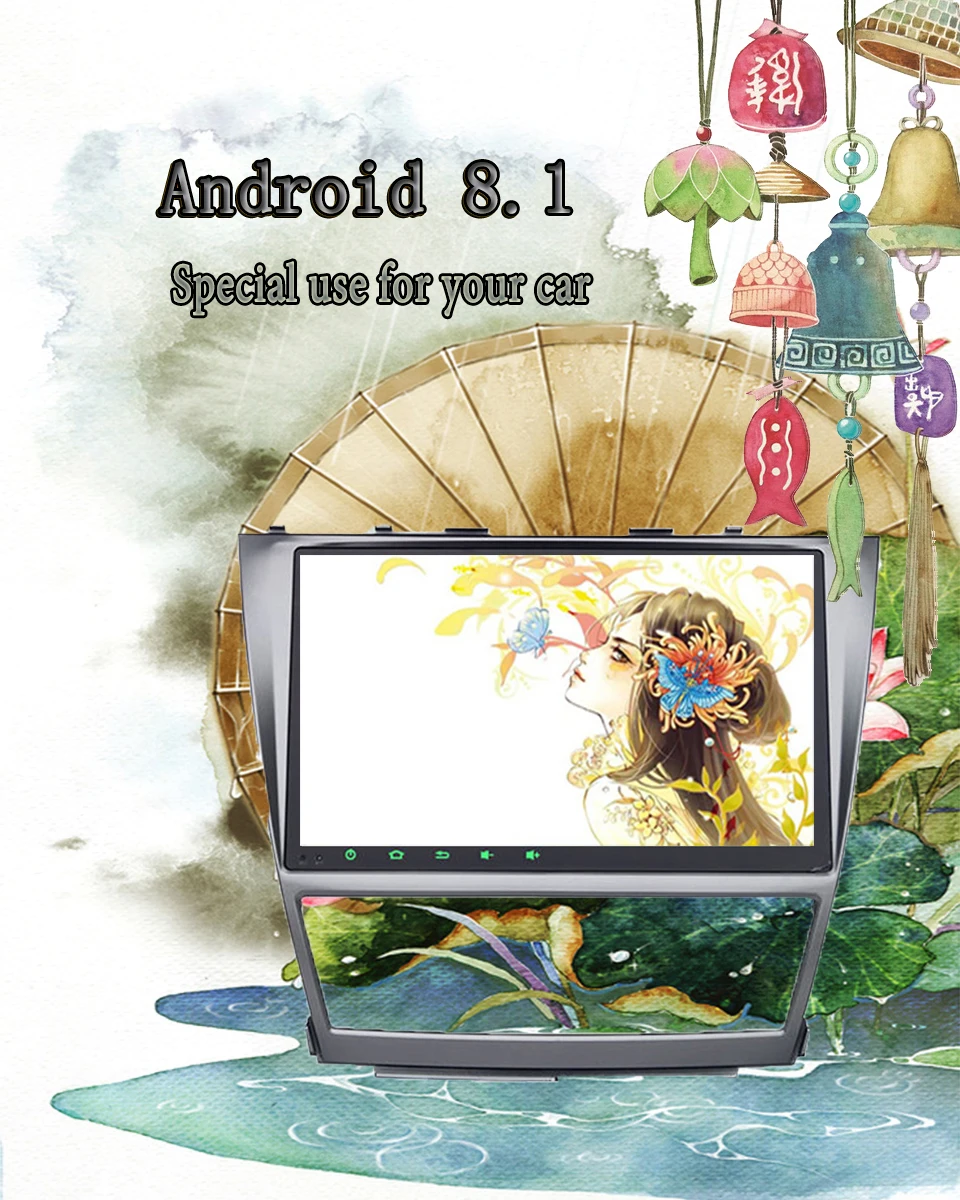 Top Android 7.1 Quad Core 8" Car DVD Player For Toyota Camry 2008-2011 GPS Navi Support ipod SD/USB Touch Screen Radio mp3 Bluetooth 3