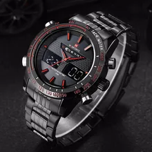 Naviforce Men Watch Fashion LED Analog Digital Watches For Men Sports Wristwatches stainless steel montre homme