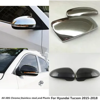 

For Hyundai Tucson 2015 2016 2017 2018 Decoration Car Body Back Rear View Rearview Side Door Mirror Cover Stick Trim Frame 2pcs