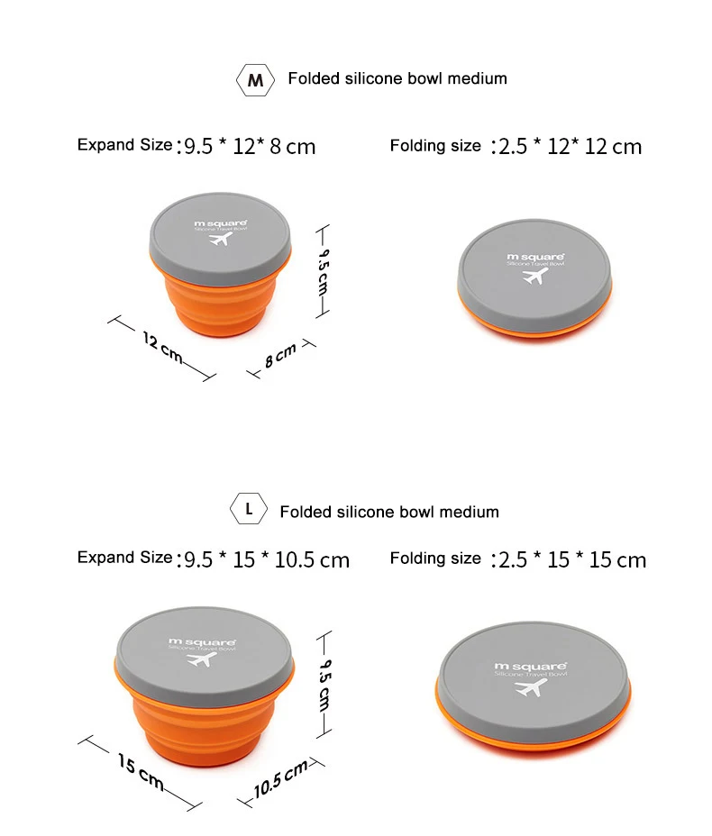 Силиконовая миска, портативная складная миска, Набор чашек для еды, путешествий, спорта на открытом воздухе, пикника, миска для лапши, чашка для воды