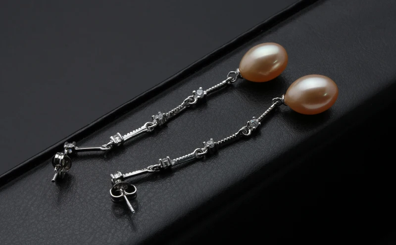 925 Sterling Silver Jewelry Freshwater Pearl Earrings Drop Ethnic Earrings For  Women,Wedding Real Pearl Long Earrings Jewelry