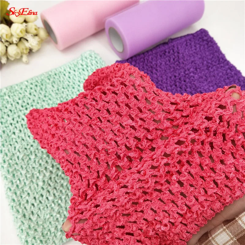 1Pc 1515cm Knitted Crochet Tube Tops with Lining Inside Elastic for Girl Handmade Tulle Roll DIY Skirt Dress Accessories 8z (98)