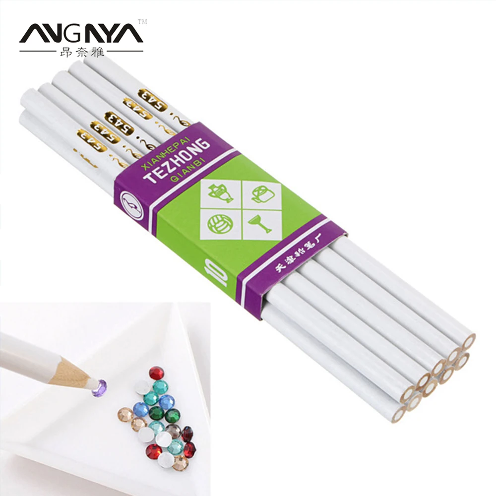 

10 Pcs Professional Wax Dotting Pen Nail Art Rhinestones Gems Picking Crystal Tools Pencil Pen Easily Pick Up Pen Manicure