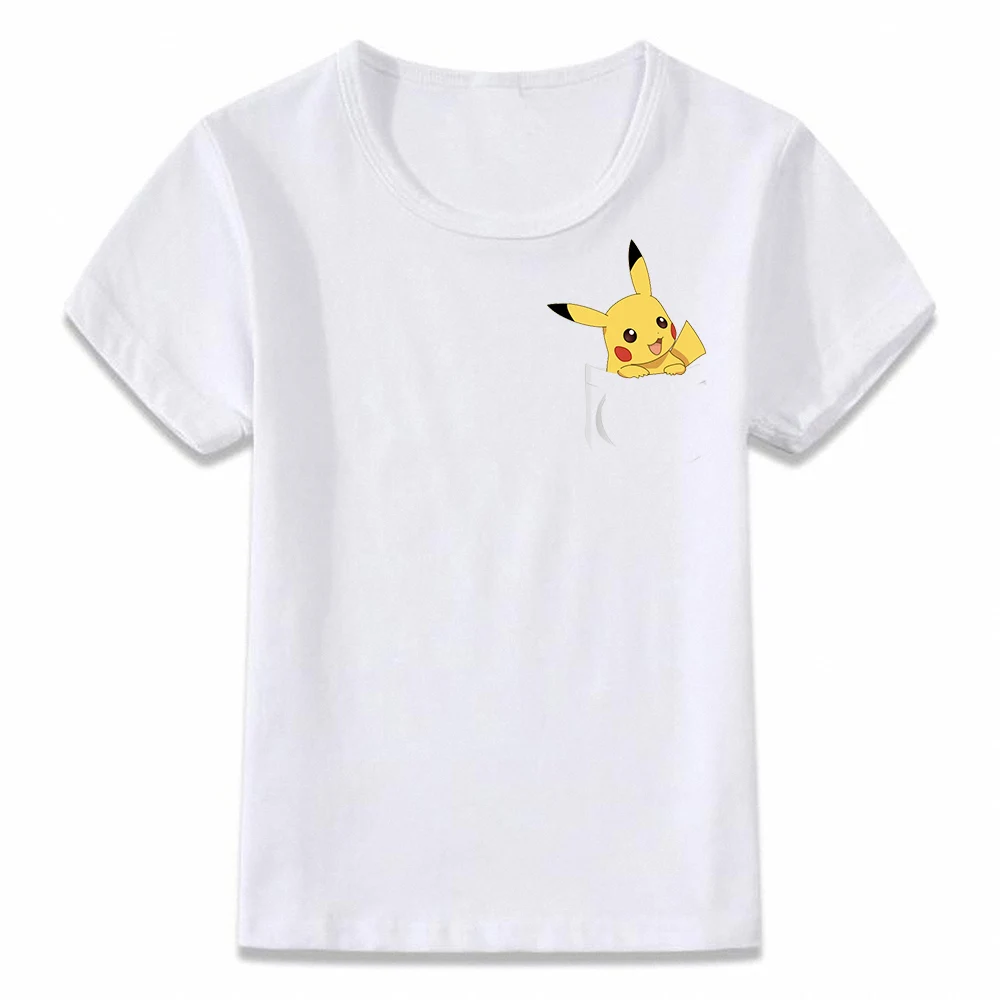 Детская футболка с карманом чармандер Иви и Пикачу Сквиртл Бульбазавр Gengar Mewtwo Покемон футболка для мальчиков и девочек Футболка oal171 - Цвет: oal171j