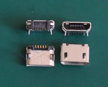 

(100 pcs/lot) 2 Fixed feet Micro Female USB Connectors Plug fit for mp3, mp4, Phone, Tablet