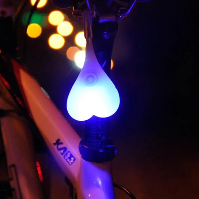 Велосипедный светильник в форме сердца, велосипедный фонарь, силиконовый креативный светильник s Night, водонепроницаемый светодиодный сигнальный фонарь, Велосипедное Сиденье, лампа для яиц