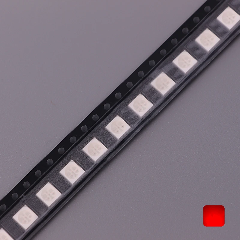 100PCS SMD SMT 5050(2020) PLCC-6 3-CHIPS LED Red Light Emitting Diodes Chip