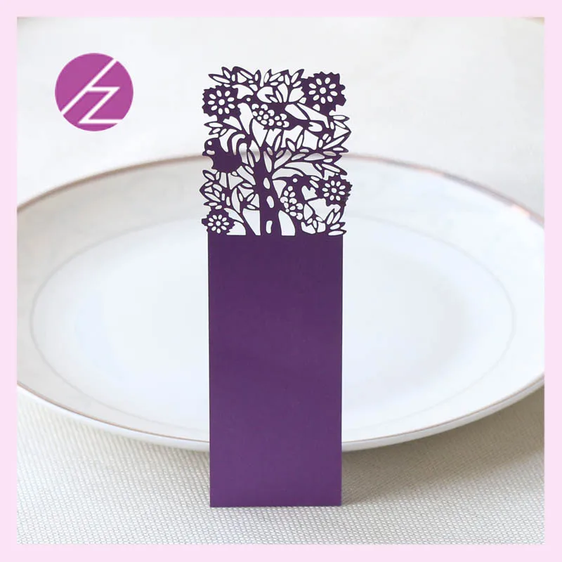  100Pcs Romantic Wedding Party Invitation Delicate Carved Pattern Party favors Gift Pearl Paper Colo - 32839588691